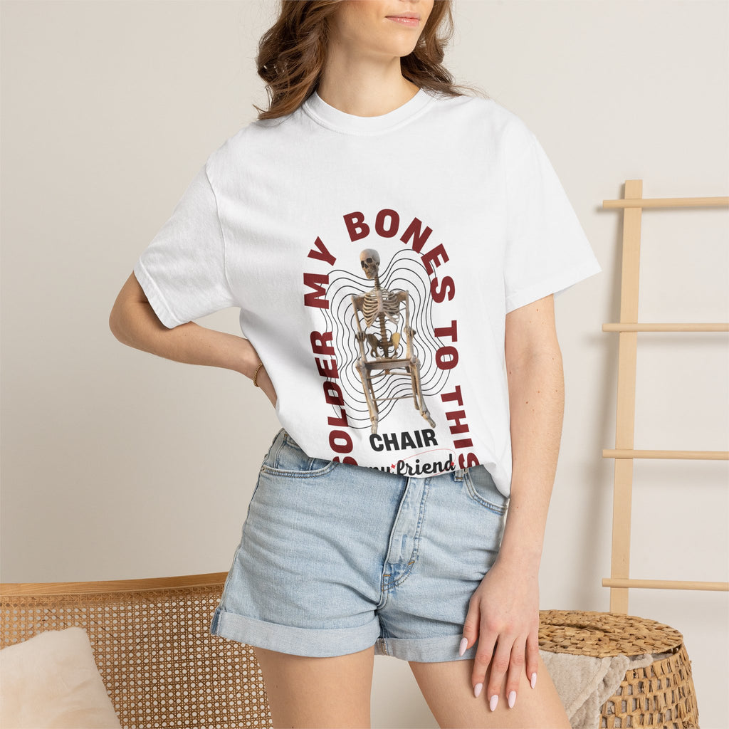 White 'Soldier My Bones to This Chair My Friend'