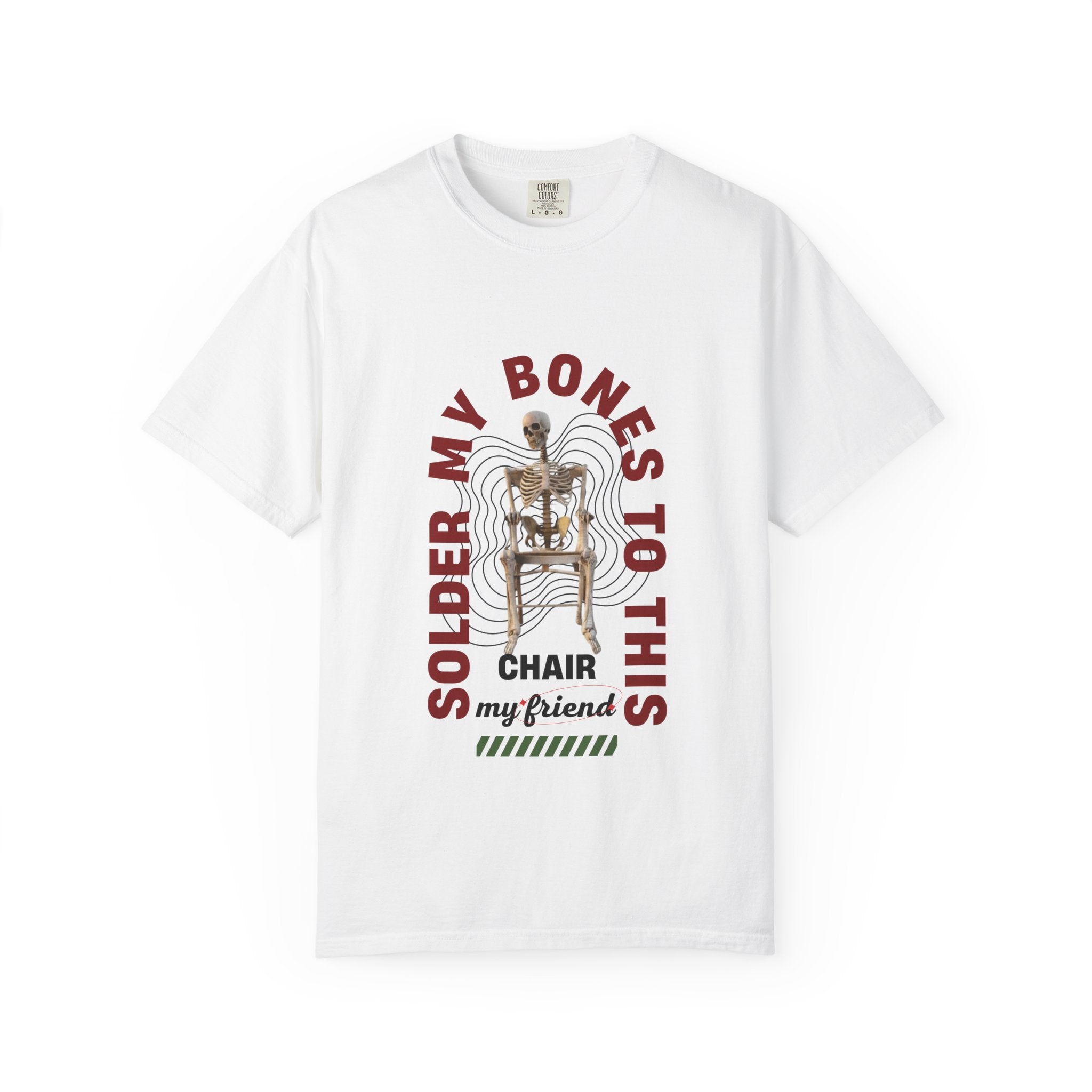 White 'Soldier My Bones to This Chair My Friend'