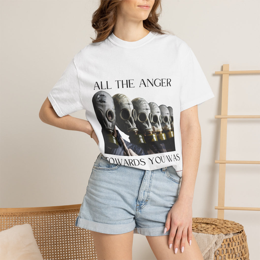 White “All the Anger Towards" Graphic Tee