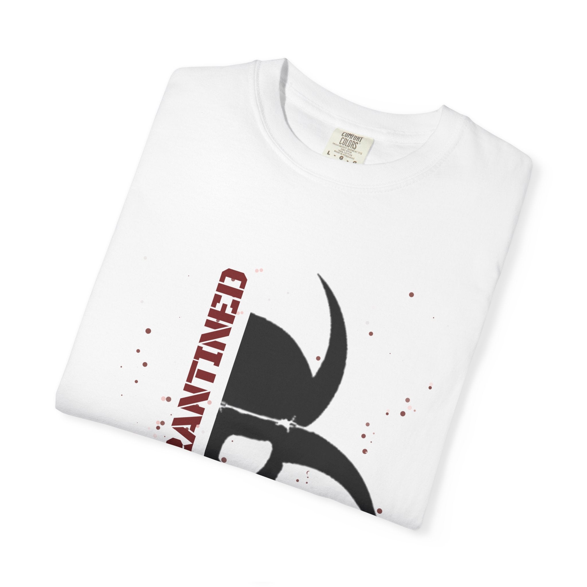 White Quarantined Biohazard Skull T-Shirt — "The Quarantined" Graphic Tee