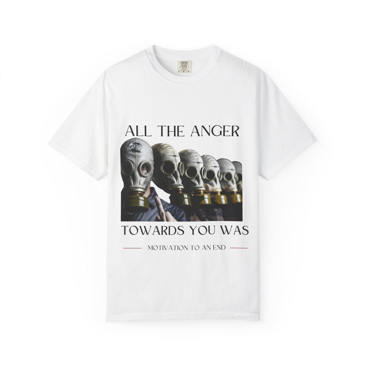 White “All the Anger Towards" Graphic Tee
