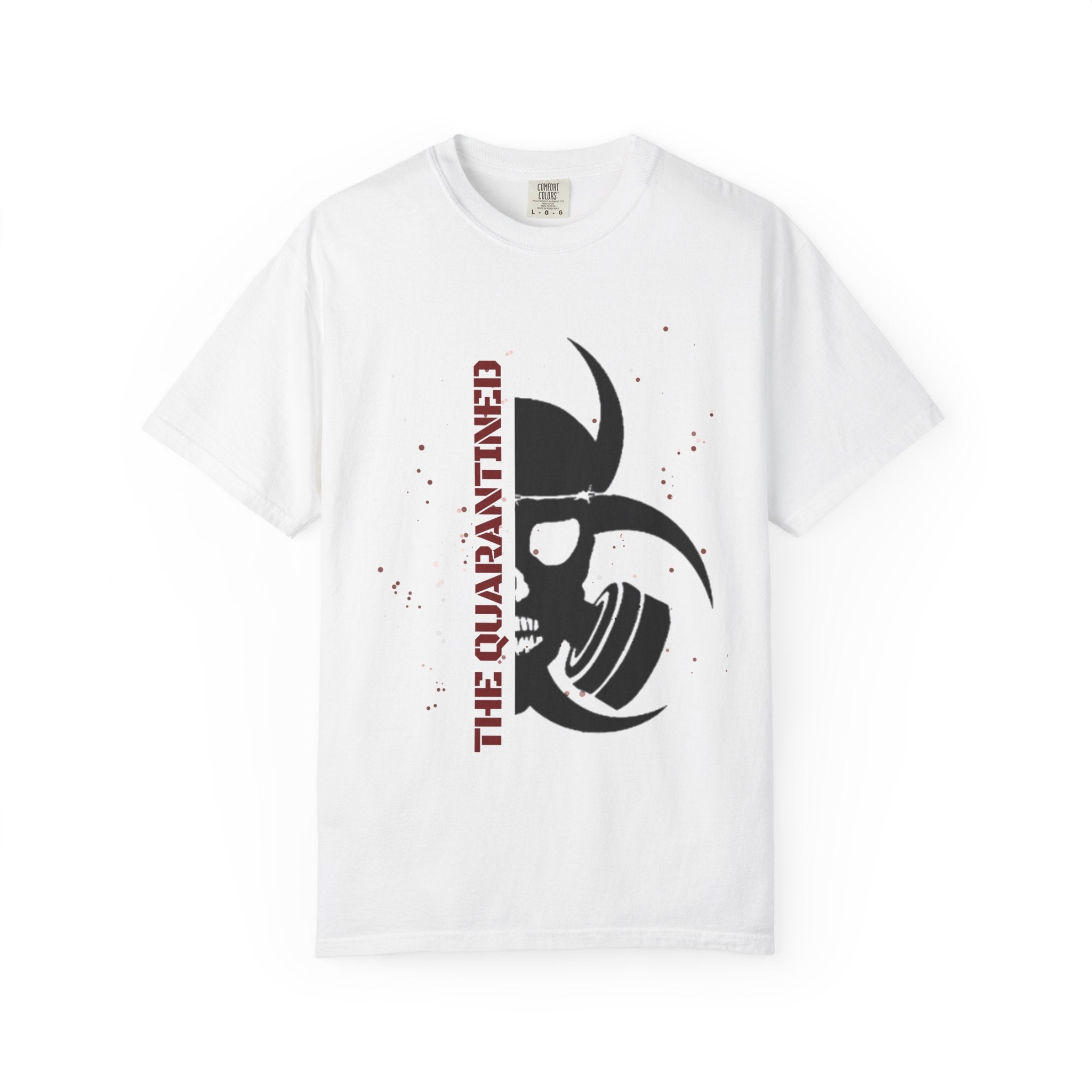White Quarantined Biohazard Skull T-Shirt — "The Quarantined" Graphic Tee